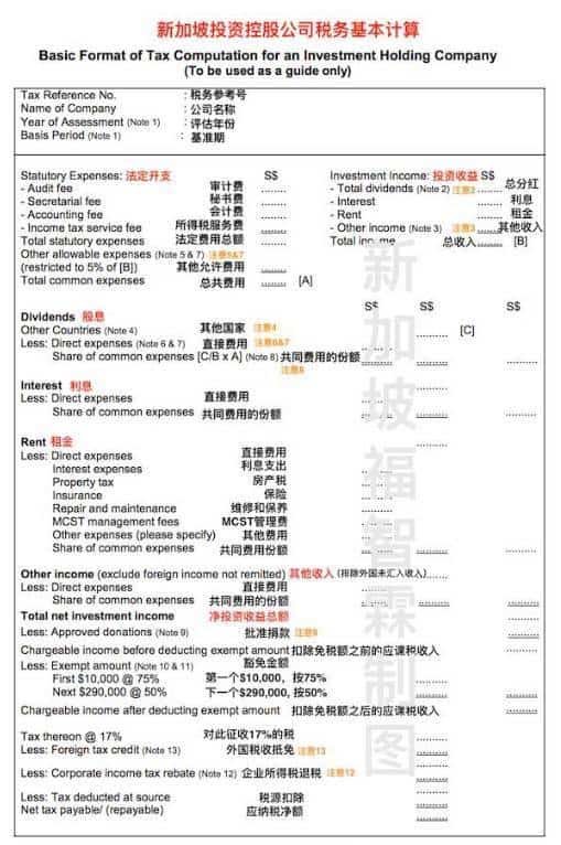 【新加坡公司注册小知识】新加坡投资控股公司税务基本计算小攻略！